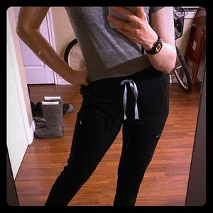 Figs Yola Skinny Scrub Pants Black XS Tall Scrubs